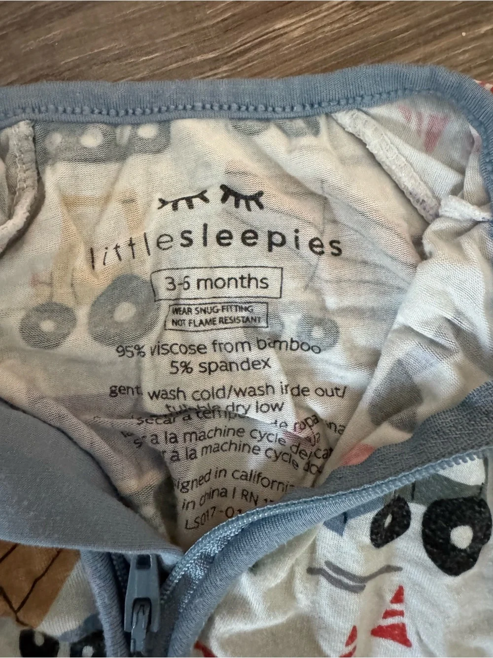 Little Sleepies Construction Trucks Bamboo Zippy Convertible